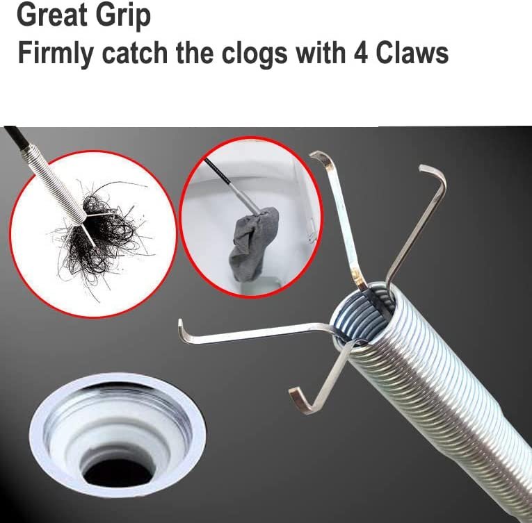 DrainFix Pro 4-claw flexible tool — firmly catches hair and sludge